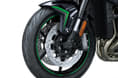 Brembo Stylema brakes provide stopping power. Kawasaki Z H2 front brakes